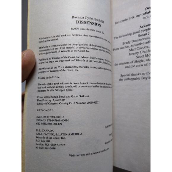 Magic The Gathering Dissension Ravnica Cycle Book 3 Paperback Novel 2006 Unused - Picture 6 of 9